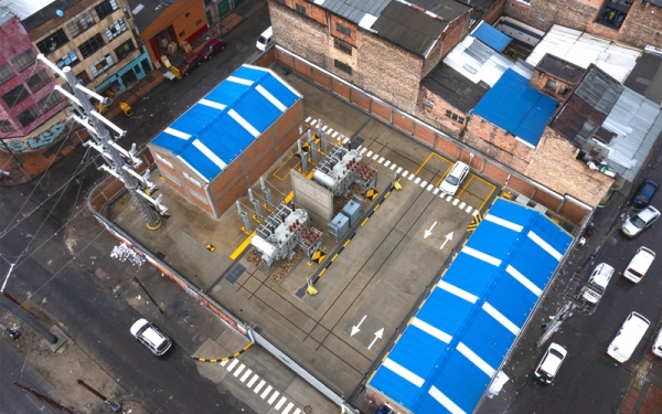 Foto 1: Imagen aérea de la nueva Subestación Eléctrica San José, ubicada en el centro de Bogotá.