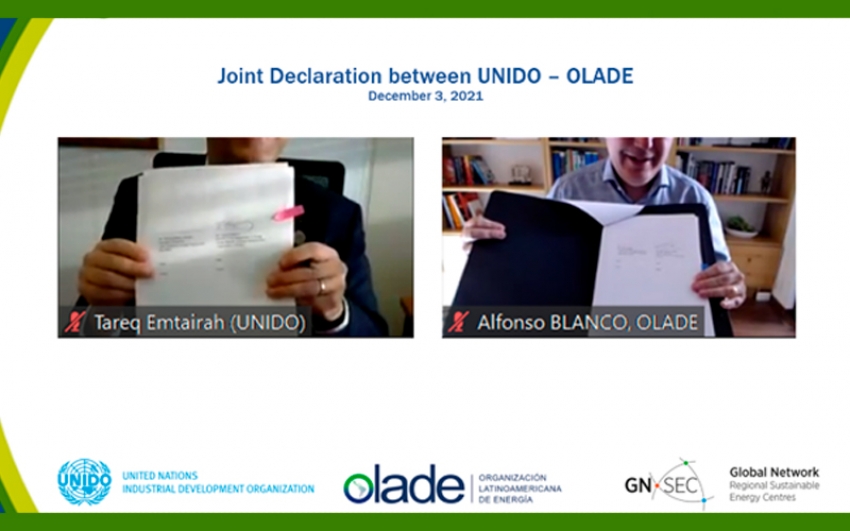 Olade y ONUDI aúnan esfuerzos de uso de energía sostenible en América Latina y el Caribe