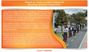 Bogotá ya cuenta con nuevo sistema de bicicletas eléctricas compartidas.